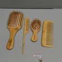 100% Bamboo Hair Brushes and Comb Set by Combetter, Comb for Women and Detangling, Great on All Hair, Eco-Friendly and Handmade for Women Men and Kids