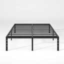 NEW JETO Metal Bed Frame,Queen Size Bed Frame with Storage Space,Heavy Duty Sturdy Mattress Foundation, Easy Assembly,No Box Spring Needed, Black,12 Inch,Queen