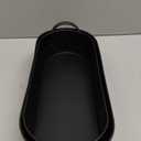 Mkono Metal Storage Basket for Toilet Tank Top Bathroom Decor, Galvanized Tray with Handle for Shelves, Farmhouse Toilet Paper Holder Organizing Bin Box for Countertop Living Room, Set of 2, Black