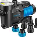 VIVOHOME Self Primming in/Above Ground Swimming Pool Pump w 1.25'' & 1.5" & 2.0'' Unions Energy Saving w/Strainer Baske, 6360 GPH