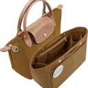 Purse Organizer Insert For Handbags, Felt Tote Bag Organizer Insert, Handbag Organizer, Compatible with Neverful Speedy and More, 6 Size (X-Large, Lighting Coffee)