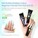 ROSALIND 12 Colors Poly Nail Gel with Mini Nail Lamp Yellow Green Poly Extension Gel Kit 0.34oz/10ml Nails Buider Set with Slip Solution Basic Tools for Beginners with Everything