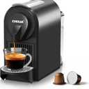 CHULUX Mini Espresso Machine, 20 Bar Single Cup Coffee Maker, Dual Brew Modes for Espresso and Lungo, 1400W Fast Brewing, Mystic Black (Upgrade Model)