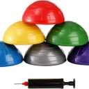 Fasmov 6 Pack Balance Pod, Balance Trainer Dots for Squat Touch Downs, Core Body Balancing, Inflatable Stepping Pads, 1 Hand Pump