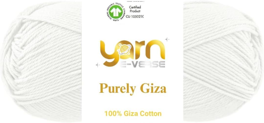 Purely Giza, Yarn Everse, 100% Giza Egyptian Cotton Yarn, Matte Finish, 50g/125m Skein  Soft Yarn for Knitting & Crochet, Mercerized, Non-Splitting, Ideal for Baby & Summer Projects (5, 51)