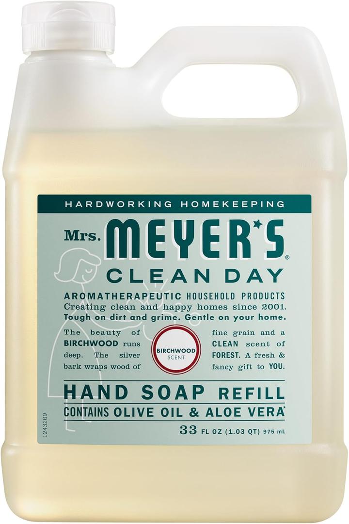 Mrs. MEYER'S CLEAN DAY Hand Soap Refill, Birchwood Scent, 33 Fl Oz Bottle