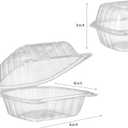 Jaluxing 100 Count Clear Plastic Hinged Food Take Out To-Go Clamshell Containers, 6" W Disposable Takeout Tray for Dessert, Cakes, Cookies, Salads, Pasta, Sandwiches (Formerly FULING)