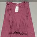 XIEERDUO Blouses for Women Dressy Casual 3/4 Length Sleeve Womens Tops with Smocked Cuffs (P-Burgundy, XXL)