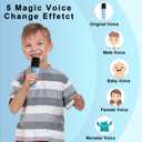 Kids Mini Karaoke Machine for Boys Girls, Cute Little & Portable Bluetooth Speaker with 2 Wireless Microphone, Home Party, Birthday Gifts for Boys 4 5 6 7 8 9 10 11 12+ Year Old Teen Toys. (Blue)
