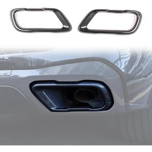 Car Exhaust Muffler Tail Pipe Trim Cover Compatible with BMW X5 G05 X6 G06 X7 G07 2019-2025, Rear Exhaust Tip Outlet Muffler Tube Cover Decoration Tail Throat Decoration (Style B-Carbon Fiber)