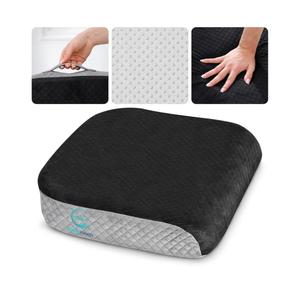 Large Seat Cushion (19” x 17” x 3”) Memory Foam for Office Chair, Wheelchair Cushions, Floor Pillow | Cushion Back Pain Coccyx Pain Relief | Plush Velvet Cover with Carry Handle