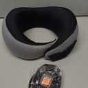 Travel Neck Pillows for Airplanes - 360 Ergonomic Memory Foam Travel Pillow - Relief Neck Pain with Breathable Support for Long Flights, Car, Train & Office Use - Adults & Kids (Gray)