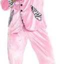 Morph Pink Pimp Costume For Men, 70s Suit, Halloween Outfit, Retro Costume (Large)