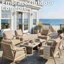 Thick Outdoor Back&Seat Cushion Covers 22244in 6Pcs for Patio Furniture with Zipper Closure and Handle, Waterproof Replacement Slipcover for Garden Rattan Chair Sofa, Sand