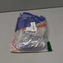 RENERSHOW Medium Length Bob Wig with Bangs for White Women Layered Blonde Balayage Bob Straight Hair Wig Natural Synthetic Hair Replacement Wig Ombre Platinum with Brown Wig