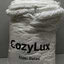 CozyLux King Size Comforter Set White Seersucker 7 Pieces Bed in a Bag King Comforter Set with Sheets, Luxury Soft Bedding Set with Down Alternative Comforter, Sheets, Pillowcases & Shams All Seasons