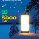 Glocusent 106 LED Camping Lights, Up to 80Hrs, 5000mAh Camping Lantern Rechargeable with 5 Brightness 3 Modes & SOS, IP68 Waterproof, Max 1200LM, Lanterns for Power Outages Hiking Emergency Hurricane