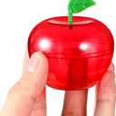 Cabilock Christmas Apple-Shaped Candy Packaging Box Plastic Container 7.1X7.1X7.7 Inches Holiday Candy Jar for Chocolate Treats and Seasonal Storage