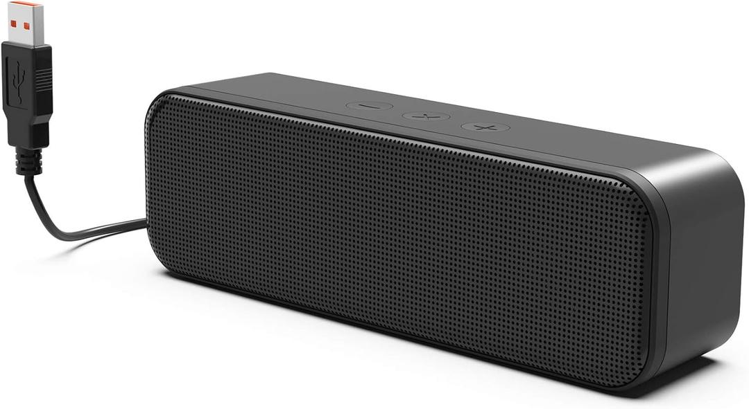 LIELONGREN [Newer] USB Computer Speaker for Desktop, Laptop Speaker, PC Speaker, Small Computer Sound bar with Hi-Quality Sound, Loud Control Volume, Rich Bass