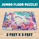 Chuckle & Roar Glitter Fantasy Fun Floor Puzzle 50 Piece Giant Kids Puzzle, 3 ft x 2 ft, Jumbo Pieces for Preschoolers, Screen-Free Play Ages 3+