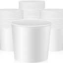 Hoolerry 25 Pack 85 oz Paper Bucket Cardboard Food Bucket Bulk Disposable Food Container for Birthday Party, Wedding, Baby Shower, Event Gather Party Supplies (White)