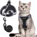 FAYOGOO Cat Harness and Leash Set for Walking Escape Proof, Kitten Adjustable Small Large Cat Lightweight Soft Vest Harness and Leash, M
