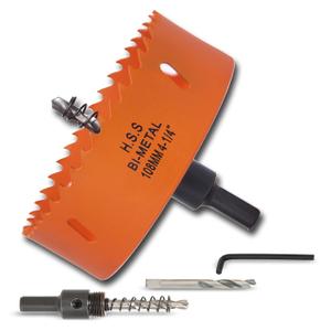 4-1/4 inch Hole Saw with Arbor for Metal Wood and Plastic, 4.25 inch Hole Cutter for Different Project with Smooth and Flat Drilling Edge, Fast Chip Removal