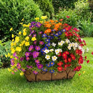 Giegxin 12 Pack Artificial Flowers Outdoor UV Resistant, 6 Colors Realistic Fake Eucalyptus Five-Eared Plum Flowers, Weatherproof Plastic Faux Flower, Silk Fake Flower Patio Porch Garden Yard