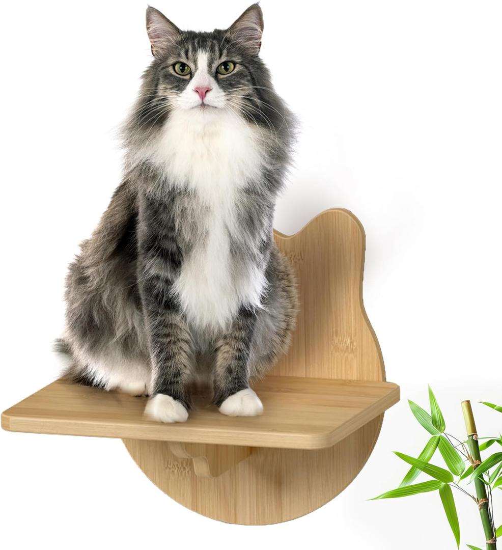 Cat Wall Shelves Furniture for Climbing - Cat House Wall Mounted - Indoor Wooden Floating Cat Furniture Large Set Including Shelves, Perches, Hammock, Bed, Bridges, Walkways