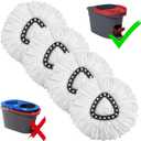 4-Pack Mop Replacement Heads for Ocedar Mop Replace Head EasyWrin Spin Mop Heads Replacements, Easy Cleaning Mop Head Replacement