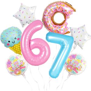 40 inch Large I Was 6 Now Im 7 Birthday Decorations for Girls 6 7 Birthday, 6 7 Balloons 6/7 Birthday Party Decoration Girl 6-7 Theme Birthday Decor for 6 7 Year Old Girl Six Seven Birthay