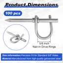 Box of 100 5/8 Inch Nail On Drive Rings Heavy Duty Galvanized Steel Cable Management Rings for Low Voltage Cable Commercial Residential Wood Construction Electrical Wire, Corrosion Resistant