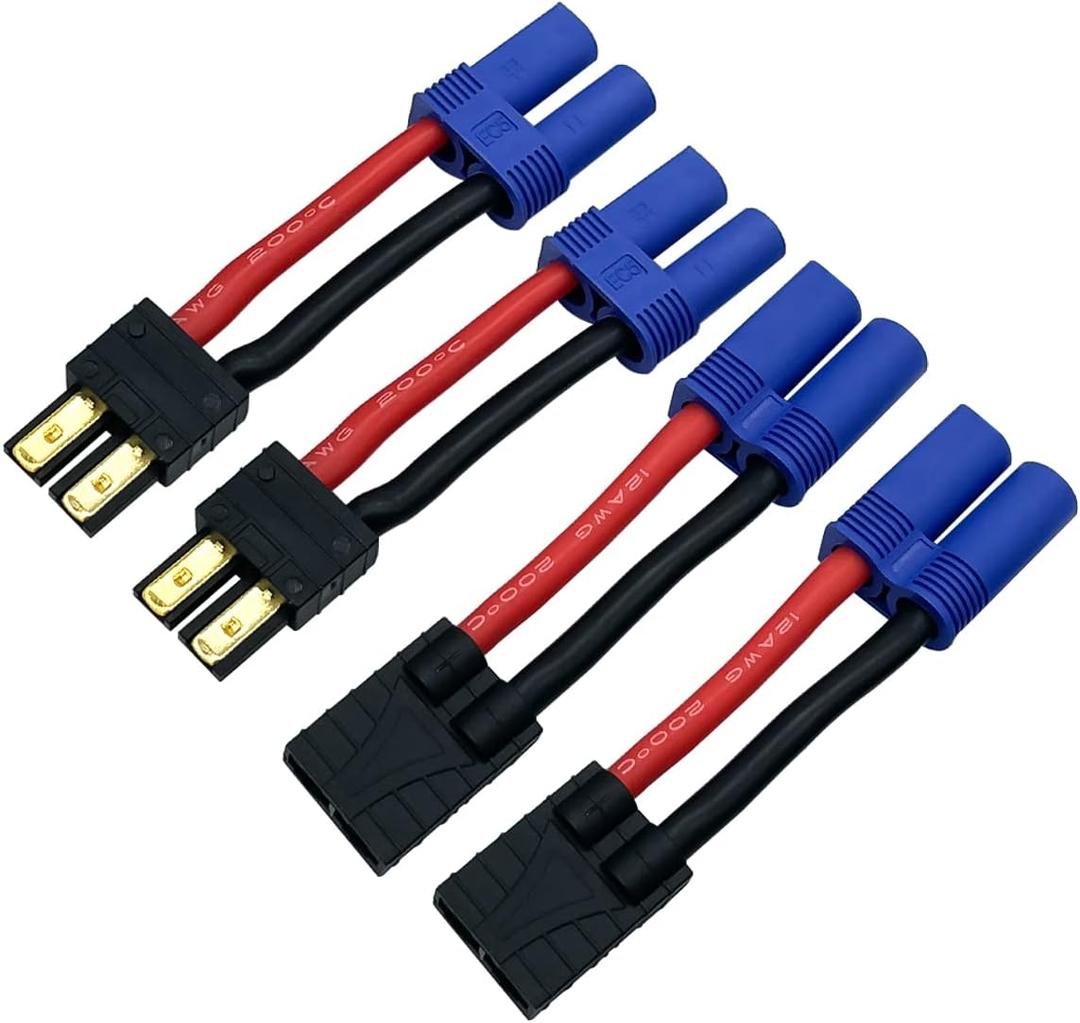 2 Pairs RC LiPo Battery Connector Adapter Compatible with Lipo Battery Plug to EC5 Male Female on ESC Charge