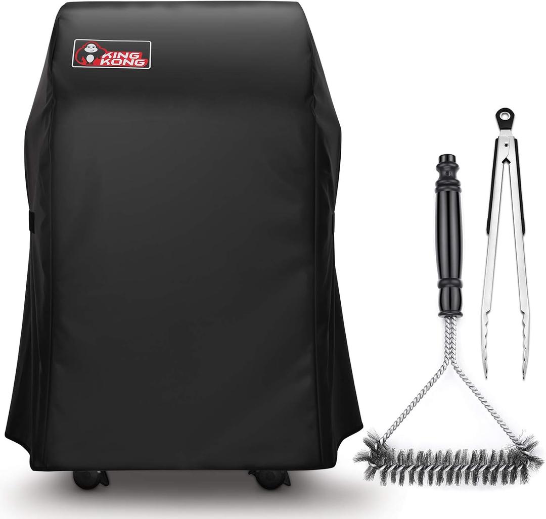 Kingkong 7105 Premium Grill Cover for Weber Spirit 210 Series Gas Grills with Both Collapsed (Not Fit for Spirit II E-210) Including Grill Brush and Tongs