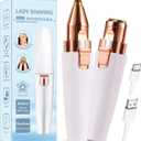 Facial Hair Removal for Women,2 in 1 Electric Hair Removal Device for Chin Upper Lip Peach Fuzz & Rechargeable Eyebrow Trimmer with LED Light for Precise Shaping