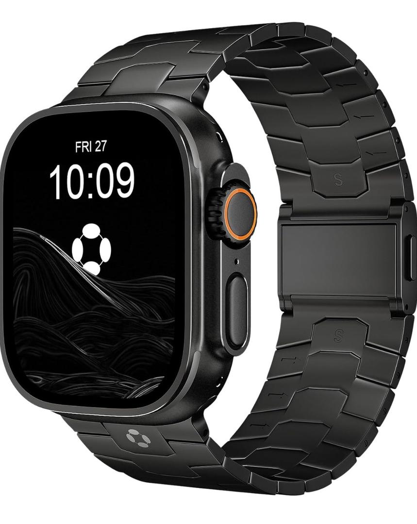 Titanium Watch Band AGIS01- Fits Apple Watch ULTRA 3/2/1 (49mm) - Adjustable Titanium Apple Watch Band with DLC Coating, Lightweight & Durable Strap for Men - Premium Color Matching Band