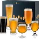 Libbey Craft Brews Assorted Beer Glasses Set of 6, Versatile, Premium Beer Glass Set, Craft Beer Glasses for Pilsner, Stout, Lager, IPA & More