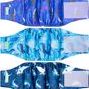 wegreeco Washable Male Dog Belly Band (Stylish Pattern)- Pack of 3 - Washable Male Dog Belly Wrap, Dog Diapers Male (Ocean Adventure, X-Large) (X-Large (22" to 27"))