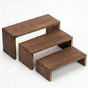 3-Tier Wood Display Risers – Versatile Food Display Risers for Party, Desktop Organizer for Home, Office & Kitchen, Multi-Purpose Wooden Shelf for Plants, Collectibles(9.5/8.5/7.5 in)