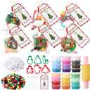 Soulchen 123 Pcs Christmas Air Dry Clay Kit 24 Colors Christmas Modeling Clay Set with Molds Stick Tag Snowflakes Hairball Gift Bags DIY Holiday Crafts Supplies