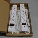 Amazon Basics Surge Protector Power Strip, 6-Outlet with 200J Protection, 2ft Extension Cord, Rectangle, White (2 Pack)