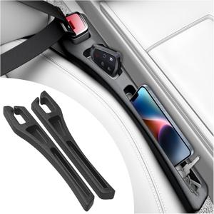 2 x 2PCS Car Seat Gap Filler Organizer,Upgraded Car Side Seat Gap Fillers with Dual Slot Design,in Between Cars Seats Catcher Cars Accessories for Filling 1.3-1.4 Inch Gaps