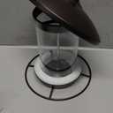 Metal Bird Feeder for Outdoors Hanging,3.0LB Seed Feeder,Easy to Fill & Clean,360 Feeding,Weatherproof Roof for Gardens and Wild Birds,Brown