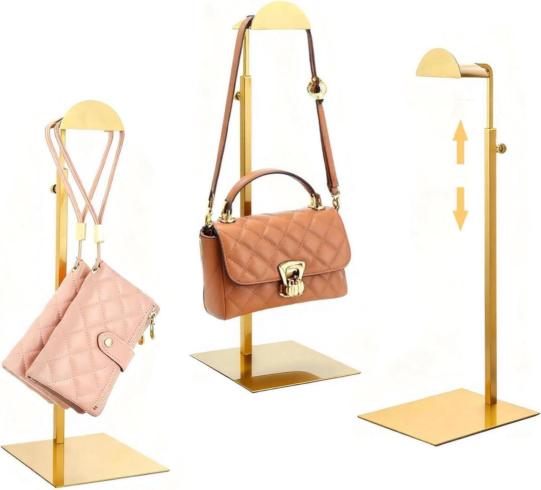 Purse Display Stand,3 Pack stand for purse,Stainless Steel Purse Stands for Display,Height Adjustable Handbag Display Stand,for Commercial Stores And Parties