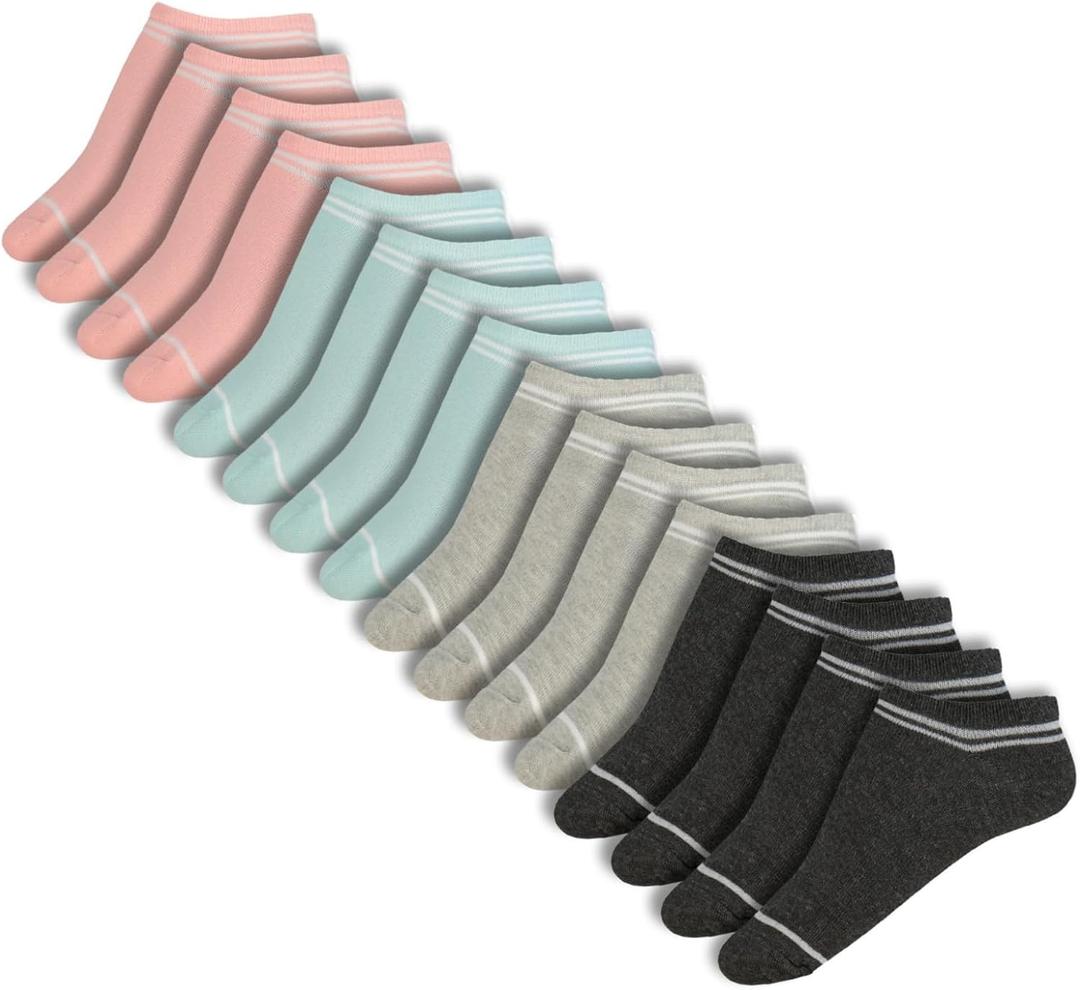 HOT FEET Thin Ankle Socks for Women & Girls Fun & Cute Low Cut No Show Socks, Stocking Stuffers, 6, 8, 18 PK Size 4-10