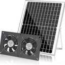 Solar 2 Fan Kit, 25W Waterproofed Solar Powered Fans for Outdoor Chicken Coop, Greenhouse & Shed Intake or Exhaust Air