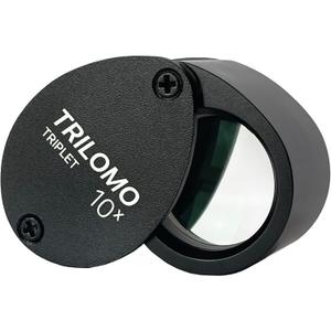 10x Triplet Loupe Magnifier - Jewelers Loupe 21mm Optical Glass with Anti-Reflection Coating for a Bright, Clear and Color Correct View. Foldable Lope for Gems, Jewelry, Coins and Trichomes