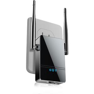 2026 WiFi Extender Signal Booster, New Gen Internet Booster for Home, 4X Faster, Covers up to 10,000 sq.ft, Wi-Fi Repeater with Ethernet Port, Wireless Long Range Amplifier, Easy Setup (Black)