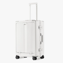Carry On Luggage 22x14x9 Airline Approved Aluminum Frame, 20 Inch Hard Shell Carry On Luggage, Suitcase Carry-on Zipperless Luggage, TSA Approved (White)