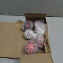 Cunhill 6 Pieces Decorative Balls for Bowls 6.5 cm / 2.5 Inch Orbs Glass Balls for Centerpiece Bowls Mosaic Sphere for Home Decoration Dining Table Christmas Party (White,Red,Reddish Black)